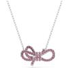 Swarovski Pendente Lifelong Bow, Fiocco, Rosa, Placcato rodio