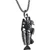 Belachick Retro Collana Uomo Donna Gioielli Ciondolo Pendente Necklace Collana Con Ciondolo Ornamento Creativo Collana Con Ciondolo A Forma Di Lisca Di Pesce Di Festa Nero.