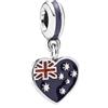 The Charmery Ciondolo a forma di cuore in argento 925, compatibile con braccialetti Pandora, Trollbeads, Chamilia, Biagi e molti altri braccialetti con ciondoli del Regno Unito.