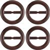QUARKZMAN 4 pcs Fermagli Per Maglietta 75mm Anelli Di Legno Marrone Scuro | Anello Fibbia Moda Angolo Abbigliamento Bottone Annodato, Fermaglio Rotondo Per Cravatta, Per Sciarpa
