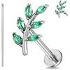ZS 1PC ASTM F136 Titanio 16G 8mm Piercing Jewellry per labbro, Conch, Trago, Helix, Earlobe - Ipoallergenico Filettato Internamente Piatto Retro CZ Orecchino