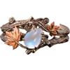 CrownOfRibbons Anello vintage a tema natura con foglie, bicolore, bigiotteria
