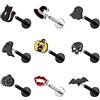 ZS 9 Pezzi Piercing Labbro Acciaio Inossidabile Filettatura Interna, 16G Medusa Monroe Piercing Trago Orecchini Per Donna Uomo Pipistrello Fantasma Teschio