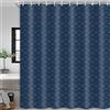 JAWO Tenda da doccia di qualità alberghiera, blu e oro, motivo geometrico, set di tende da doccia in tessuto moderno boho chic, accessori da bagno 170 x 178 cm
