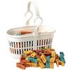 IPEA Mollette per il Bucato con Cestino in Plastica - 36 Pezzi - Super Leggero con Ganci - Mollette Colorate con Cestello per Appendere e Stendere Vestiti, Biancheria, Accessori - Stendibiancheria