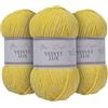 Utopia Crafts Velvet Lux Chenille Super Soft Chunky Yarn for Knitting and Crochet 3x 100g (Sun Yellow)