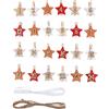 Rayher Cifre avvento stella 1-24 su molletta, 4x4,8cm, con cordoncino, bus.blis 1set, 46719000