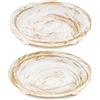 Thindolex Set di 2 portacandele in ferro bianco/oro, portacandele in metallo stile piattino per candele a colonna/profumate/senza fiamma/a sfera, supporto decorativo per centrotavola da tavolo, bianco