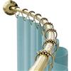Zenna Home Rustproof Curved Shower Curtain Rod, No Drill Tension or Permanent Mount Adjustable Curved Shower Rod for Bathroom, Easy Install, Rounded for Extra Room, 50 to 72 Inches, Gold