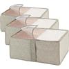 Wenko 64521100 Balance M - Contenitore morbido con finestra, 55 x 20 x 40 cm, colore: tortora (Confezione da 3)