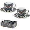 DRW Set 2 Mugs con piatto di porcellana Ladron di fragole tazza: 6x6 cm