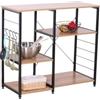 Banco cucina legno e metallo nero, 90x40x82 cm