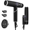 slopehill Asciugacapelli Professionale, Slopehill Phon da viaggio Ioni Ultraleggero Brushless 110,000RPM, Asciugatura Rapida/Diffusore Magnetico/Display LCD Per La Casa, Il Salone e i Viaggi (Nero)
