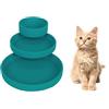 Lollanda - Set di 3 ciotole per gatti, in silicone, ovale, in silicone, per cibo secco e umido (verde scuro)