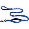 Snootiful Hound Guinzaglio elastico per cani, doppio manico, ammortizzante, colori assortiti, 150-200 cm (blu)