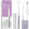 Dr. Emma Filo interdentale elettrico, per adulti e bambini, stimolatore gengivale, detergente per denti, strumento riutilizzabile con spazzolino da denti, alternativa al filo interdentale, viola