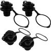 CLISPEED 4 Pezzi Valvola Multi-Foro per Kayak Gonfiabile PVC Nera Molla | Tappo per Canoa e Kayak, Sostituzione Rapida, Schermo Incluso, Adattatore per Gonfiabili