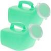 LALAFINA Orinatoio Portatile per Uomini 2 Pezzi 1200ml in PP Verde | Colore, Maniglia Ergonomica Soluzione D'emergenza, e Base Ampia Beccuccio Trapezoidale Casuale Viaggio e Campeggio