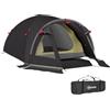 DecHome - Tenda Campeggio 2 Posti 4 Posti a Tunnel con Finestre Laterali e Gancio in Poliestere 190T e PE 3.3x1.9x1.2 m Nero