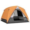 DecHome - Tenda Campeggio 3 Posti Impermeabile con Tasca Gancio per Lanterna e Borsa 2x2x1.35m Arancione