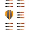 THOR-SPORTS Aste per freccette + alette Thor opzionali, Harrows Supergrip, Supergrip Fusion, Supergrip Fusion-X (Fusion Short 5 Set, arancione)