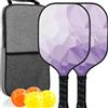 Harilla Racchetta Racchette Padel Paddle Borsa con Palline Materiale Fibra di Vetro Nucleo a Nido d'Ape Presa Antiscivolo Resistente Urti Adatta per Parchi, 紫色套装