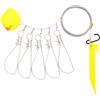PENCHEAK Stringer, attrezzatura da pesca a terra, cavo in acciaio inossidabile, 5 clip, collegamenti, attacco per il trasporto a spirale, pescatori pesca a riva Stringer linea di pesce d'acqua dolce cinque
