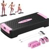 SPORTNOW Stepper Fitness Regolabile su 2 Livelli 11/16 cm Rosa e Nero