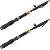 JECOMPRIS 2 Pezzi Canna da Pesca Telescopica Mini Portatile in Lega di Alluminio e Fibra di Vetro Mulinello Spinning per Pesca in Mare e Viaggi