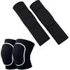SLEEKEE 1 Paio di Protezioni per Le Braccia Anticollisione da Pallavolo, 1 Paio di Ginocchiere Nere, Assorbimento degli Urti E Equipaggiamento Protettivo Sportivo Traspirante Ed Elastico.