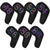 Fxzqgnh 10 Pezzi Copritesta in Ferro da Golf, Copertura Per Mazze Da Golf In PU, Modello Sand Wedge 1, Design Nero Con Numeri Colorati