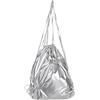Kichvoe Zaino Coulisse in Nylon, Borsa Cordoncino, Argento, e Pieghevole, Doppia Spalla, per Palestra e Scuola, Design Irregolare