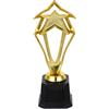 ULTECHNOVO Trophy a Stella Vuota in Plastica Dorata 23, 5cm con Base Riutilizzabile | Premio per Cerimonia, Finitura Oro, Forma a Stella, Adatto a Scuole Elementari e Gare Sportive
