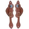TISHITA Sperone per Stivale Cinturino Sperone Stivale Cinturini Equitazione Fibbia Regolabile Pelle con Ornamento Centrale Adatto per Maneggio Lavoro in Uscite