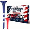 CHAMPKEY Confezione da 110 tee da golf a coppa grande, misure miste per guidatori e ferri da stiro, linee di altezza contrassegnate, colori misti, rosso, bianco e blu navy