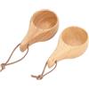 Domary Tazza da Campeggio in Legno di Gomma Naturale Mini Tazza da caffè Portatile 25 Ml con Cordino per Escursionismo, Picnic