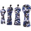 Generic Set 4 Copritesta Golf Pu Mimetica Blu