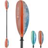 HIKULA Pagaia per kayak con albero in fibra di carbonio e lama in plastica, regolabile in 3 pezzi, 220-240 cm, motivo arancione