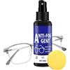 Generico Spray Antiappannamento 30ml Con Spugna Detergente Delicato Ad Asciugatura