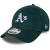 New Era 9Forty Cord MC Athletics CapEra - Cappellino da baseball MLB con visiera per tutte le stagioni primavera estate autunno inverno, Verde scuro, Taglia unica