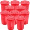 Uonlytech 10 Pezzi Gabbia per Esche da Pesca Rossa in Plastica, Pasturatore | Contenitore per Esche, Struttura Robusta e Pratica, Aiuta a Portare Richiamo in Profondità e Trattenerlo