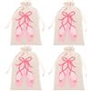 DRESSOOS 4 Pezzi Borsa per Scarpe da Danza in Lino Design Artistico Elegante, Leggera e Spaziosa, per Pratica Quotidiana e Spettacoli di Danza Classica