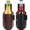 Jxuegiz Cintura per birra, pratica cintura portabicchieri per attività all'aperto, cintura porta birra in pelle, set di 2 portabottiglie di birra, per festival musicali e campeggio