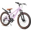 KEANO Huntaway 24 pollici con bicicletta per bambini, mountain bike da 24 pollici, ragazzo e ragazza con una velocità massima di 8-10 metri. rosa
