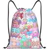Pidgazdfgv Zaino con coulisse standard a forma di cuore colorato, per sport, palestra, tasche in rete, resistente all'acqua, per donne e uomini, Nero , S, Classico