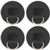 GCYEIDMA Toppa con Anello a D da 4 Pezzi in PVC | Tavola da surf in acciaio inossidabile a strato singolo a forma rotonda for canoa kayak gommone nera