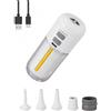 MOXTOYU Pompa ad aria elettrica a batteria, 4000 Pa, mini pompa ad aria 430 l/min, pompa ad aria portatile con 5 ugelli e luce LED, gonfiaggio e sgonfiaggio 2 in 1, per campeggio, materasso ad aria