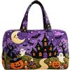 Genikeer Borsa Da Notte Trapuntata Tote Halloween Fantasma Gatto Nero Grande