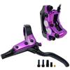 KUAWDON Freno a Disco Idraulico MTB 4 Pistoni 850mm 1700mm Pastiglie Freno Pressione Olio AM Morsetto Anteriore Posteriore per Bicicletta da Montagna(Purple LR Split-Type)