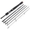 HANABASS Canna da Pesca in Carbonio 6 Sezioni 2, 1m, Spinning Nero